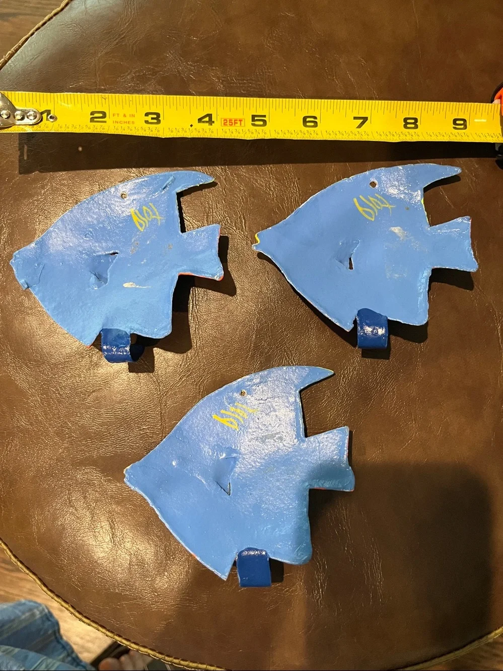 Decorative Blue Tropical Fish Wall Hooks - Set of 3